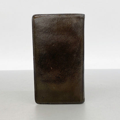 Chanel Wallet Patent Leather Brown Black Silver — view 9