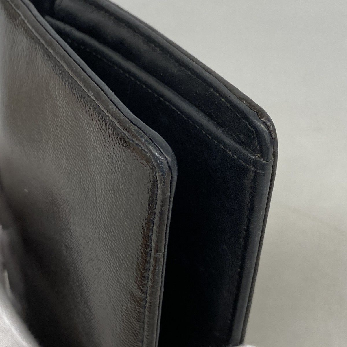 Chanel Wallet Patent Leather Brown Black Silver — view 8