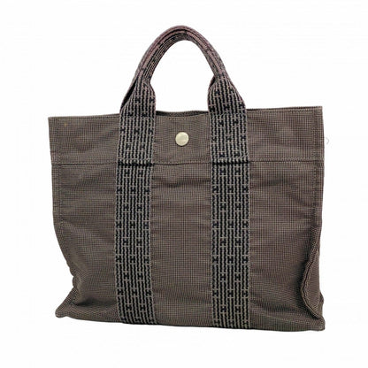 Hermes Tote Her Line PM Canvas Gray Silver