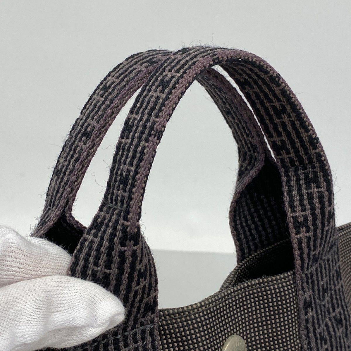 Hermes Tote Her Line PM Canvas Gray Silver — view 8