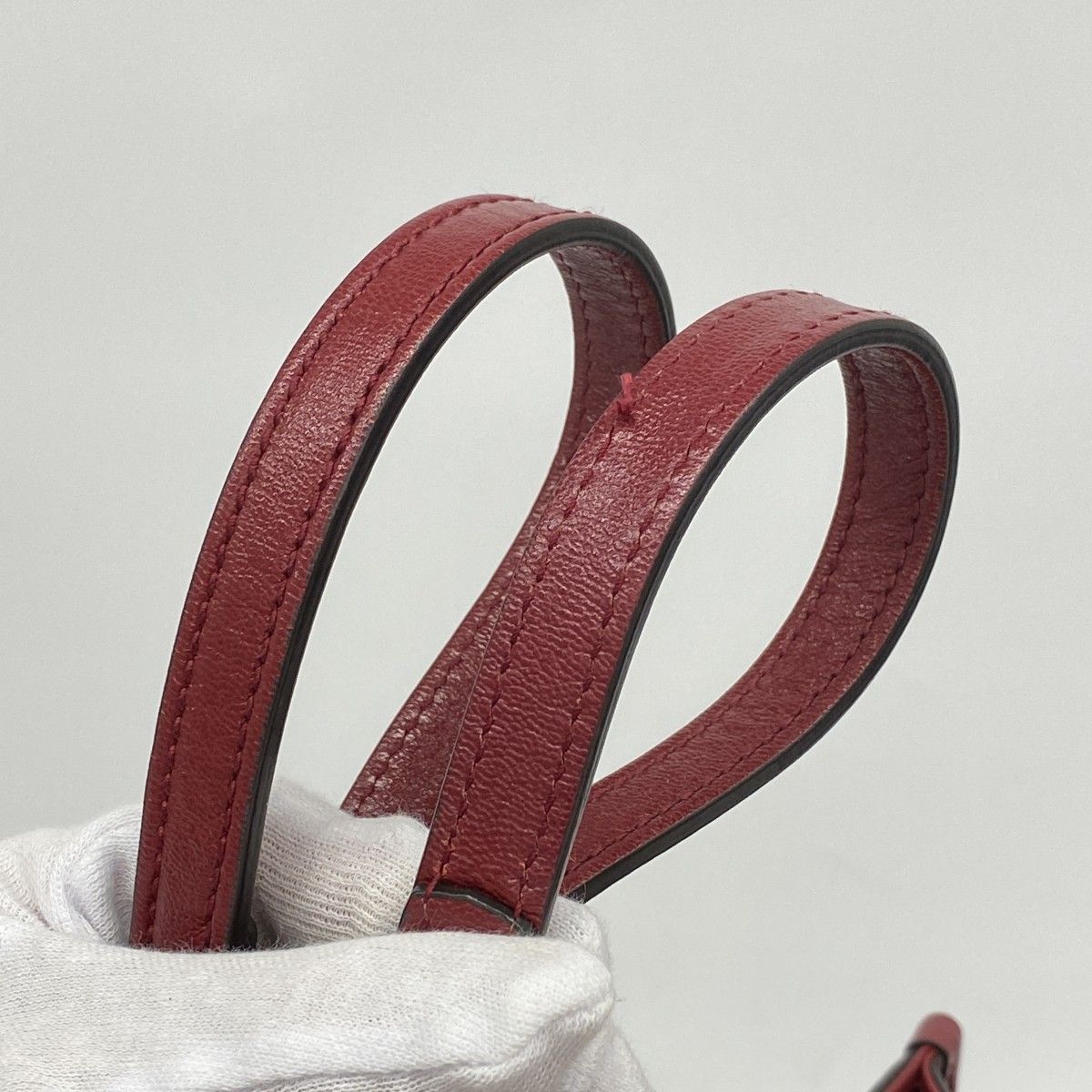 Gucci Tote Horsebit Leather Red Gold 2-Way — view 8