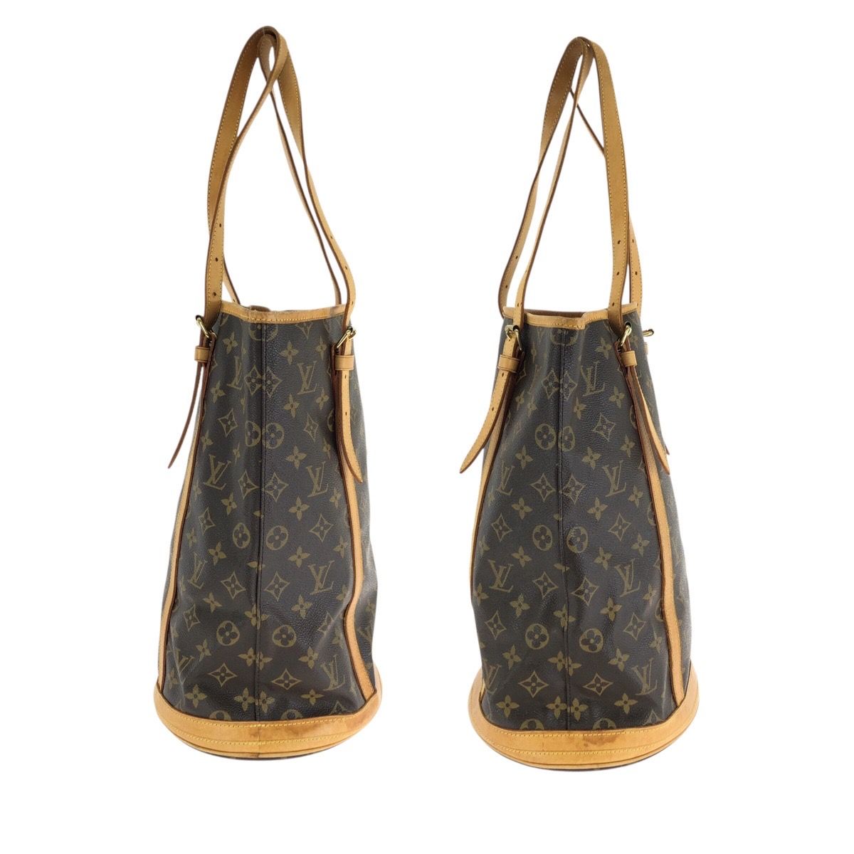 Louis Vuitton Monogram Bucket GM Brown Gold Leather Shoulder — view 8