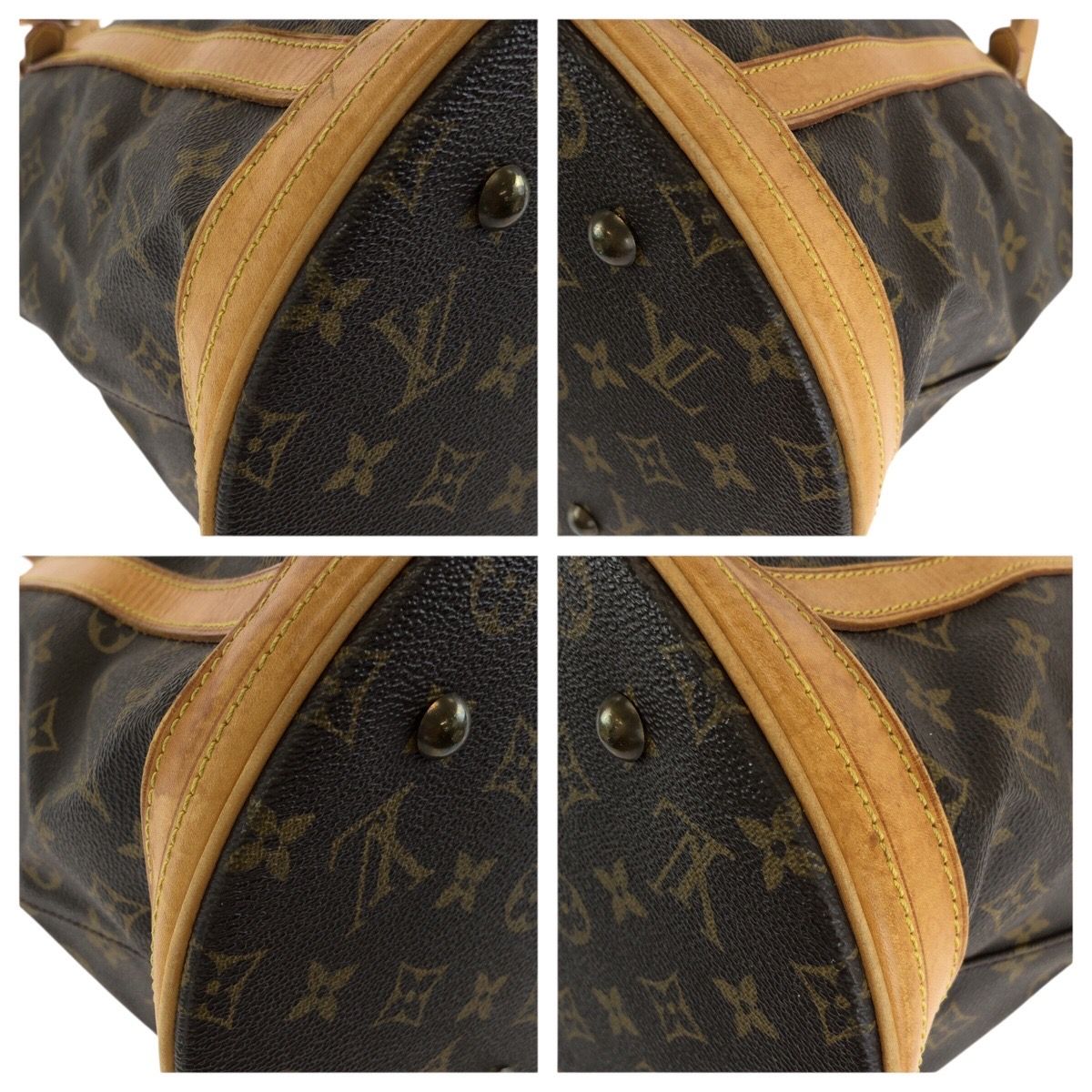 Louis Vuitton Monogram Bucket GM Brown Gold Leather Shoulder — view 3