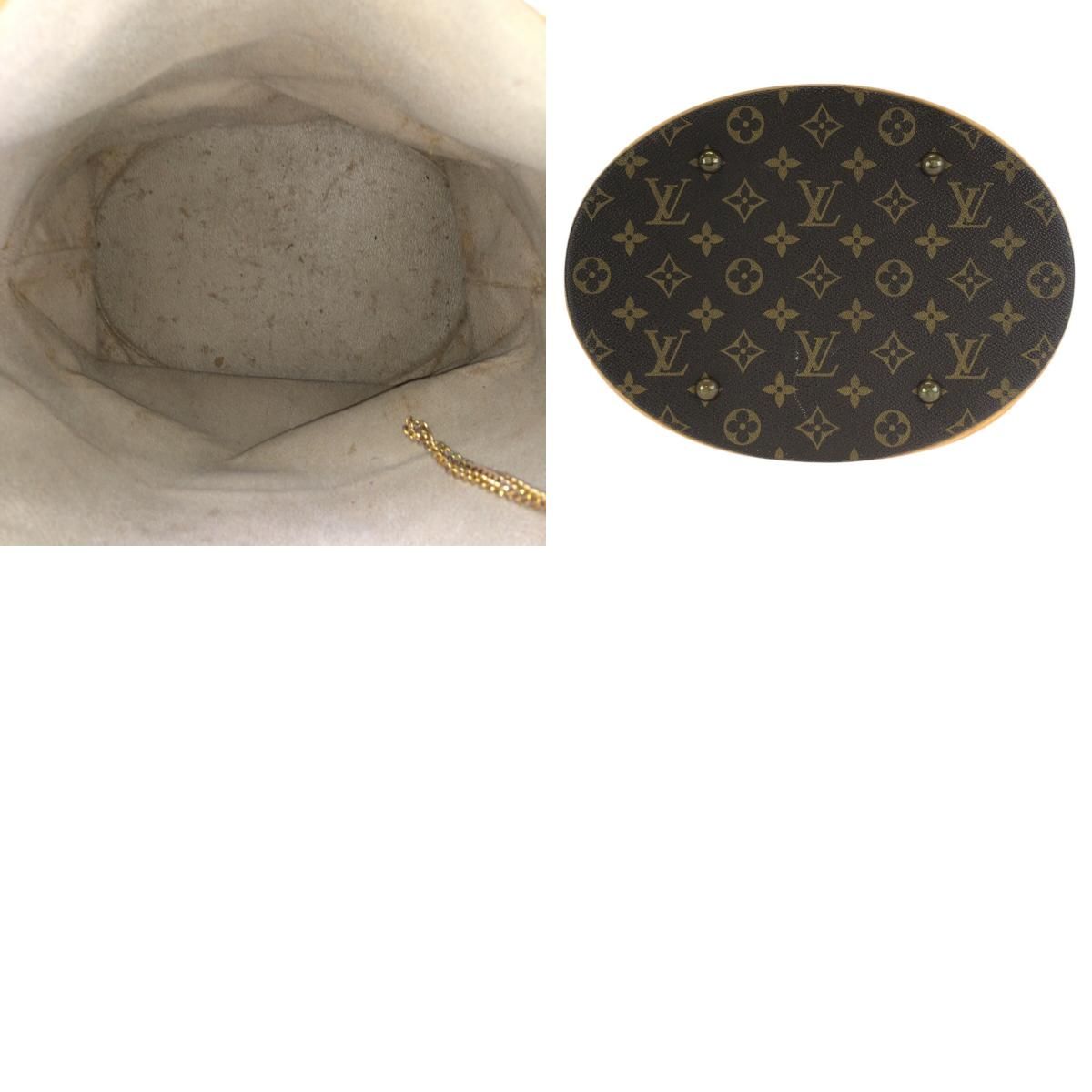 Louis Vuitton Monogram Bucket GM Brown Gold Leather Shoulder — view 9