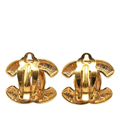 Chanel Quilted CC Logo Earrings Gold Plated — view 2