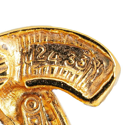 Chanel Quilted CC Logo Earrings Gold Plated — view 7