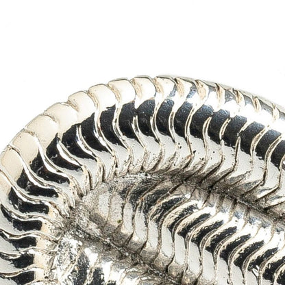 Chanel CC Logo Vintage Brooch Rope Motif Silver Metal — view 3