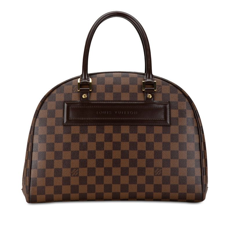 Louis Vuitton Damier Nolita Handbag Brown Leather