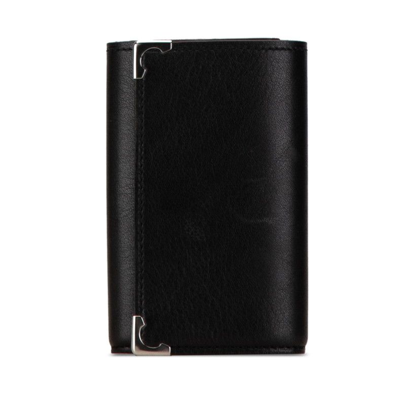Cartier Must Line 6 Key Case Black Leather Key Holder