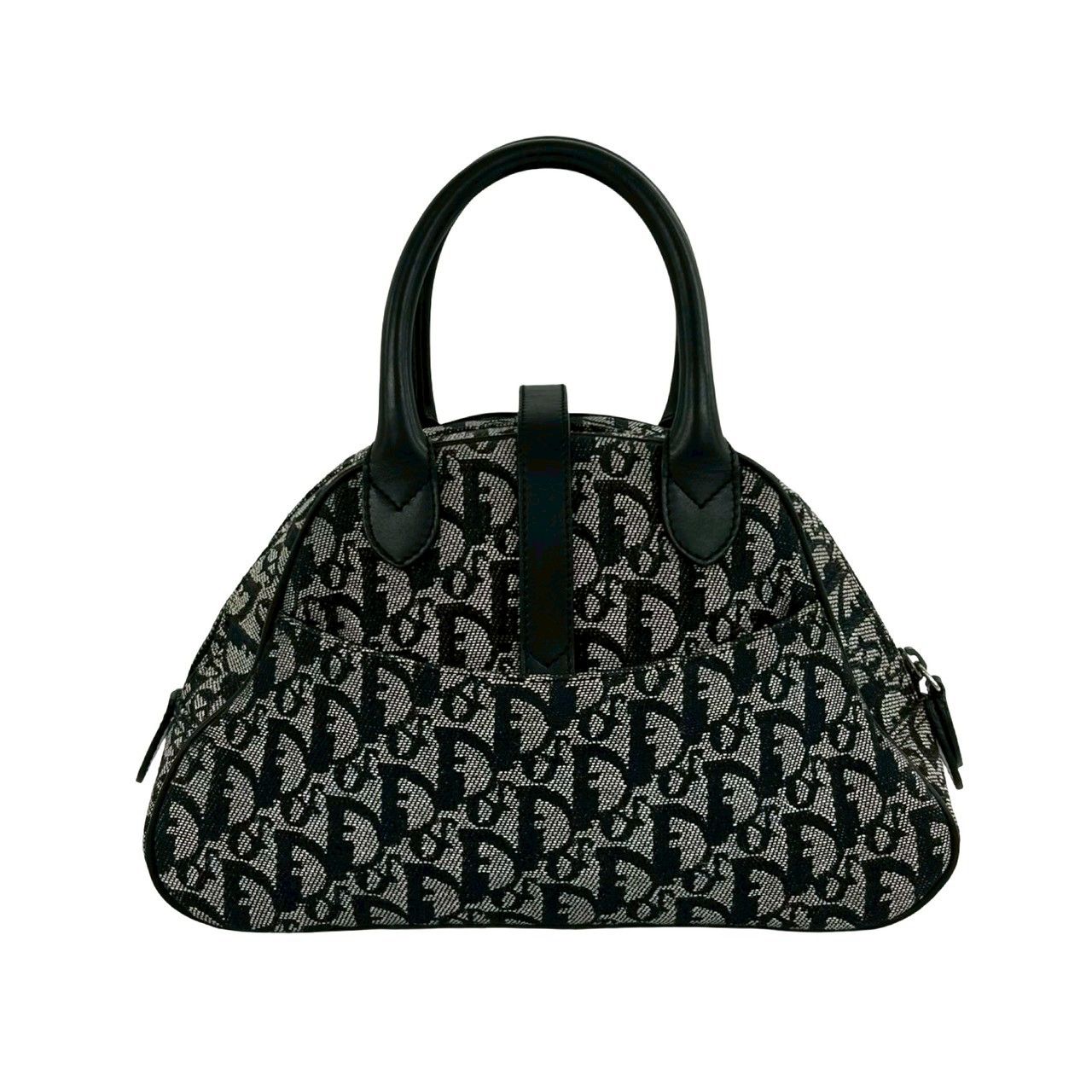 Dior Double Saddle Bag Trotter Pattern Canvas Leather Black — view 3