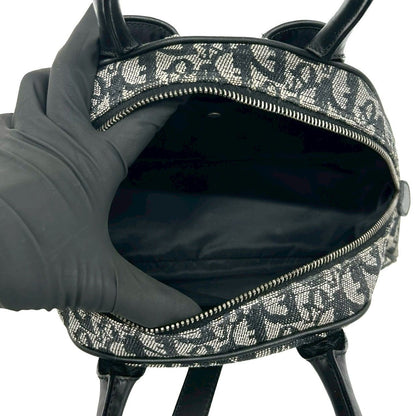 Dior Double Saddle Bag Trotter Pattern Canvas Leather Black — view 9