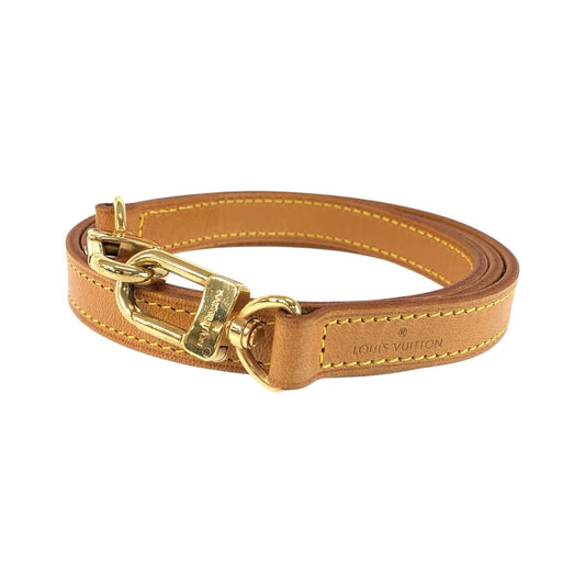 Louis Vuitton Leather Beige Brown Gold Shoulder Strap