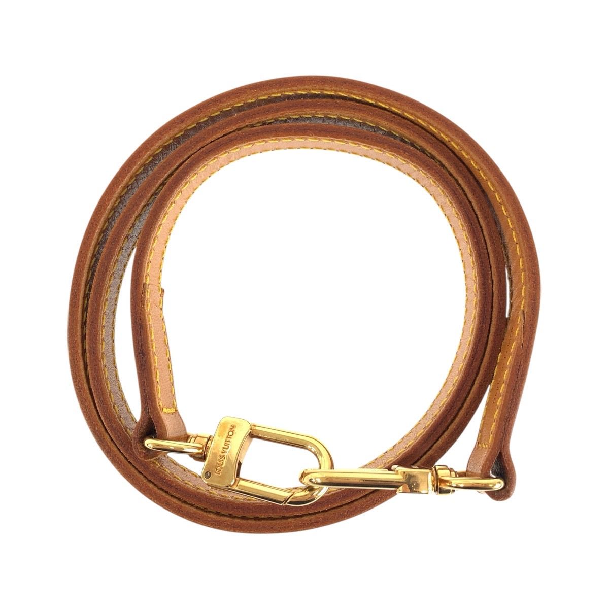 Louis Vuitton Leather Beige Brown Gold Shoulder Strap — view 3