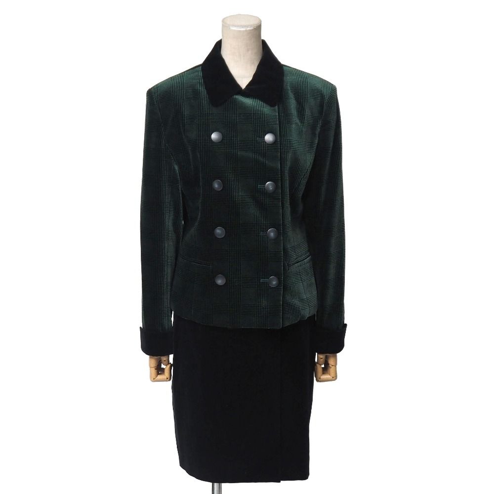 Dior Vintage Skirt Suit M Velour Jacket & Set