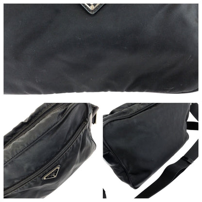 Prada Tessuto Black Silver Nylon Shoulder — view 5