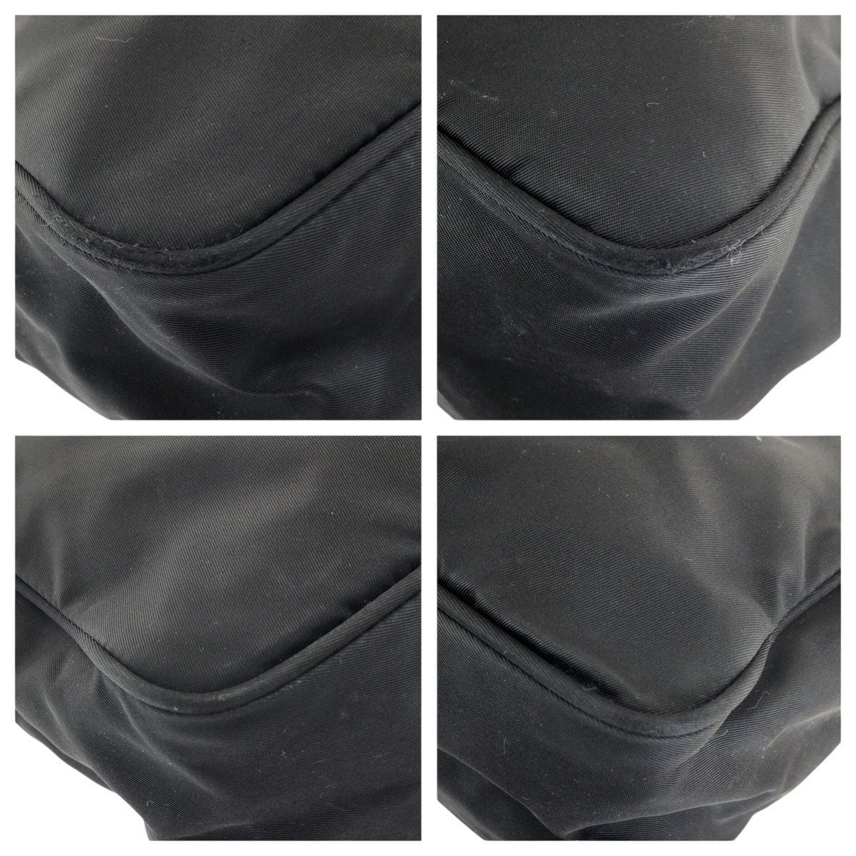 Prada Tessuto Black Silver Nylon Shoulder — view 3