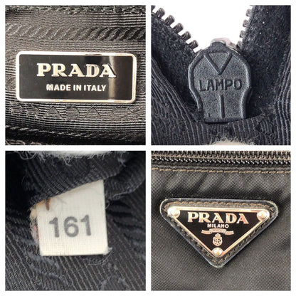 Prada Tessuto Black Silver Nylon Shoulder — view 4