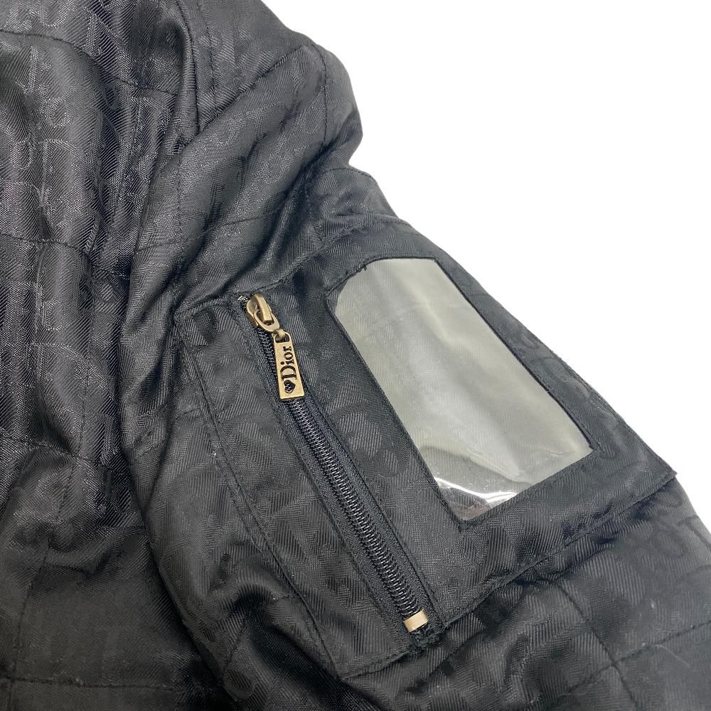Dior Oblique Black Pattern Nylon Jacket with Fur Hood Belt Kids — view 6