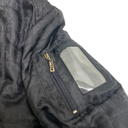 Dior Oblique Black Pattern Nylon Jacket with Fur Hood Belt Kids — view 6