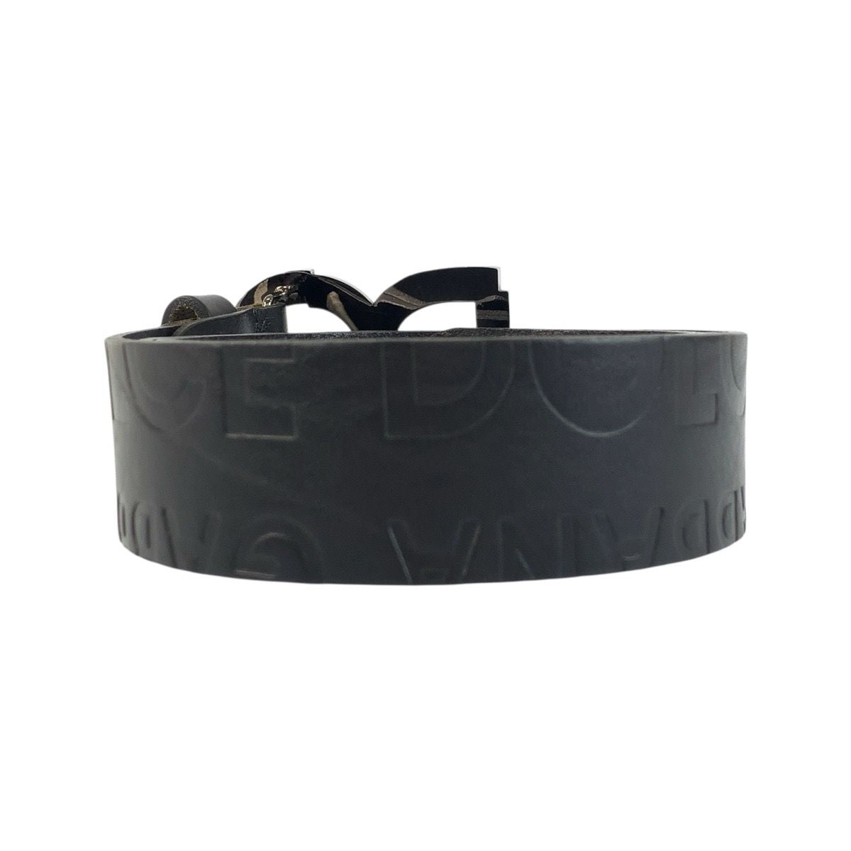 Dolce & Gabbana 99 cm Black Silver Leather Belt — view 2
