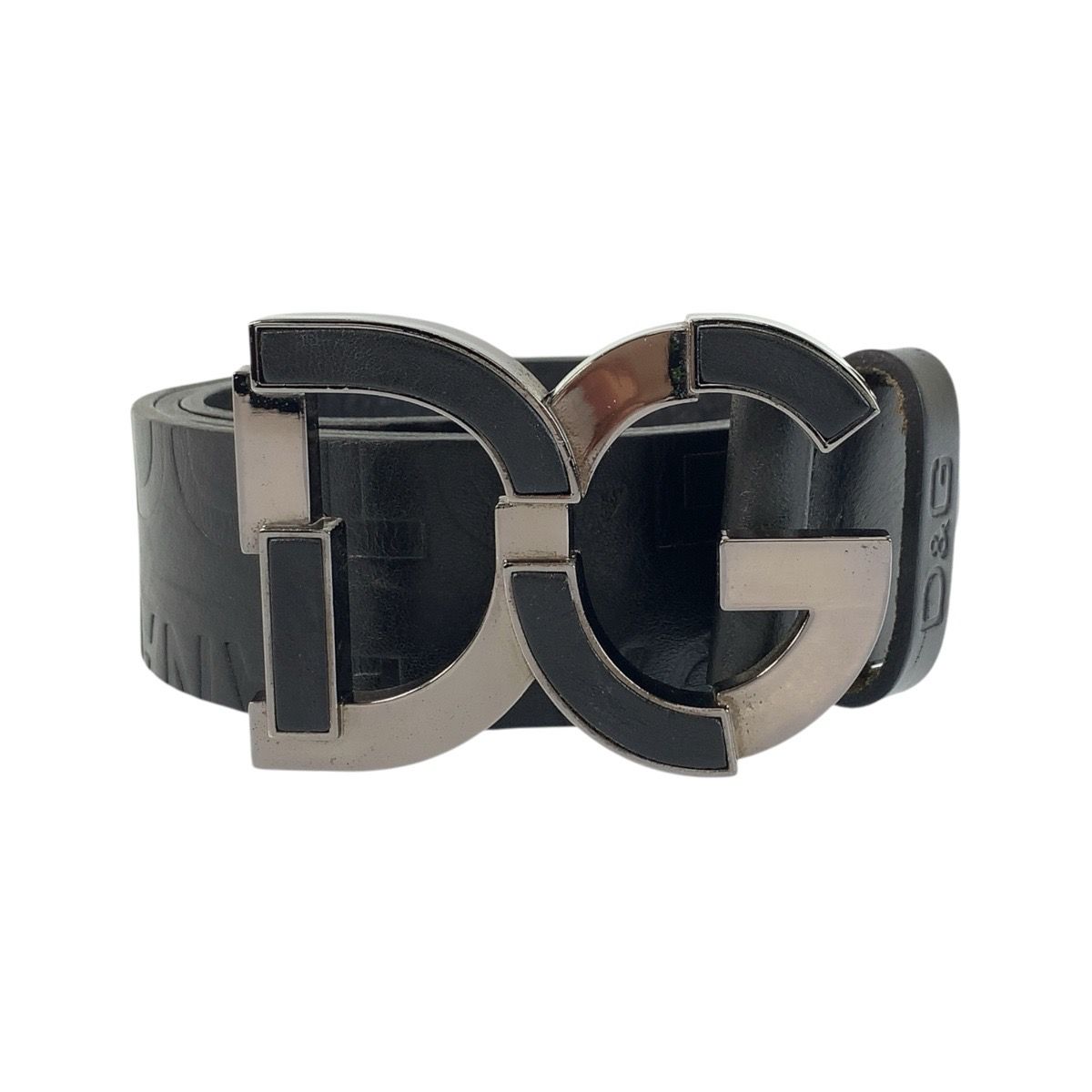 Dolce & Gabbana 99 cm Black Silver Leather Belt