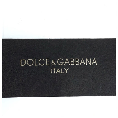 Dolce & Gabbana 99 cm Black Silver Leather Belt — view 3