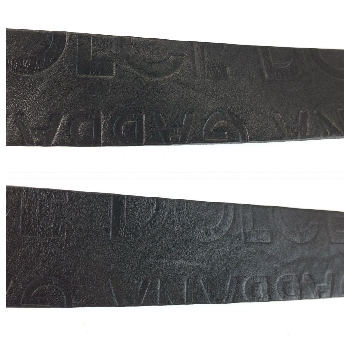 Dolce & Gabbana 99 cm Black Silver Leather Belt — view 4