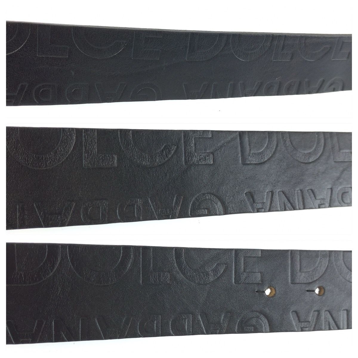 Dolce & Gabbana 99 cm Black Silver Leather Belt — view 5