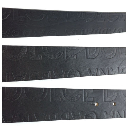 Dolce & Gabbana 99 cm Black Silver Leather Belt — view 5