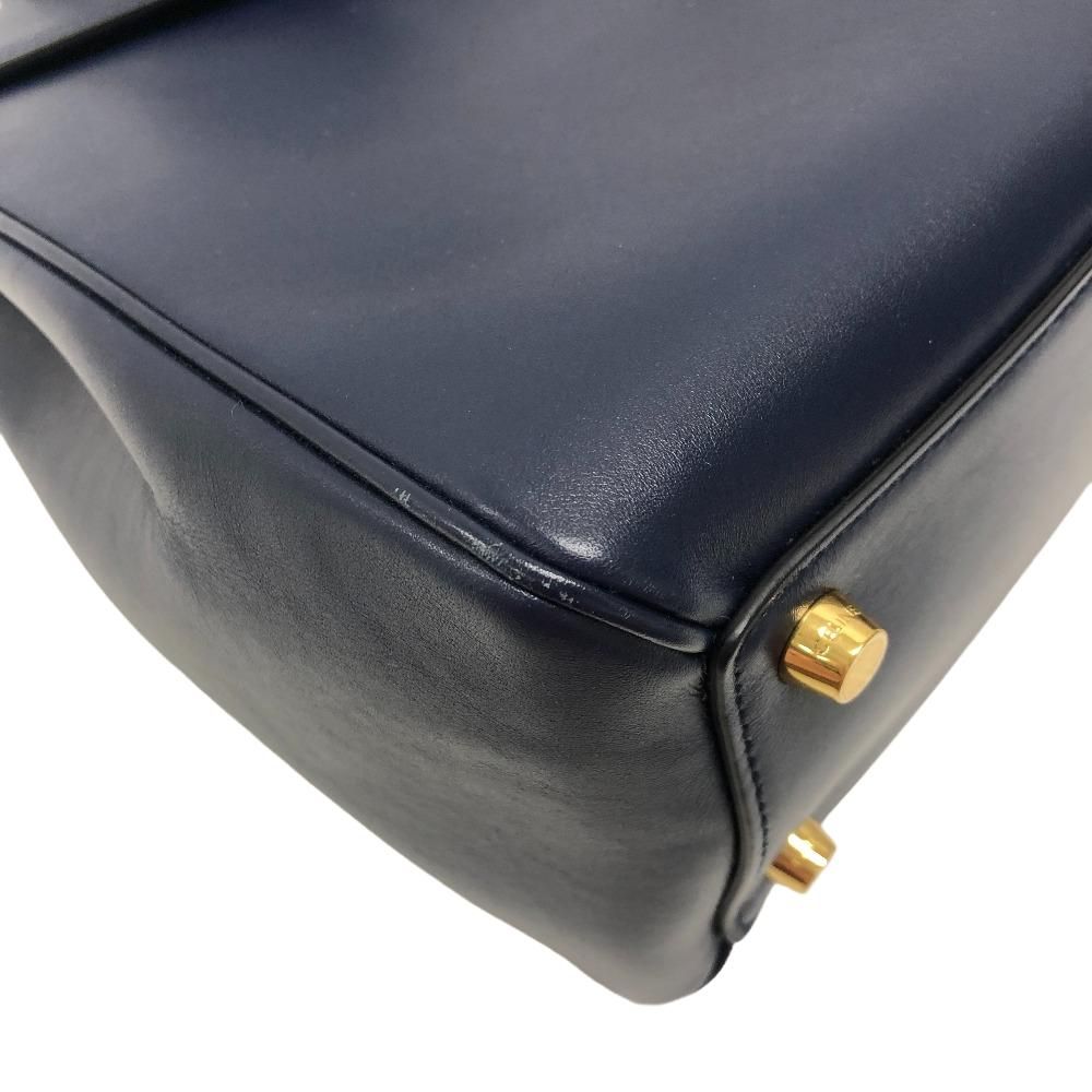 Celine 2-Way Leather Shoulder Bag Navy — view 3