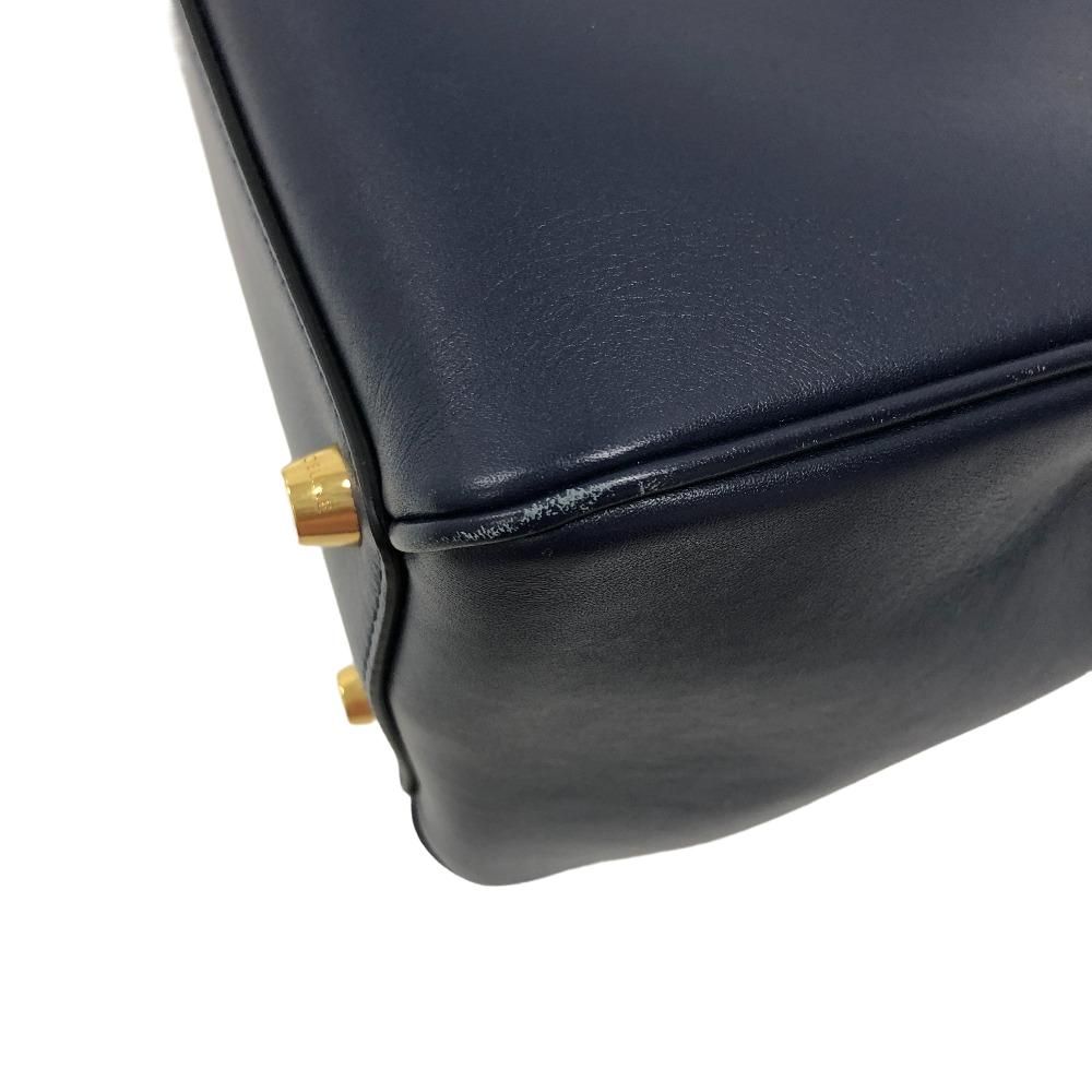 Celine 2-Way Leather Shoulder Bag Navy — view 4