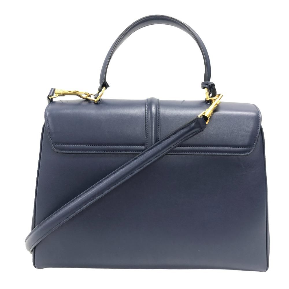 Celine 2-Way Leather Shoulder Bag Navy — view 2