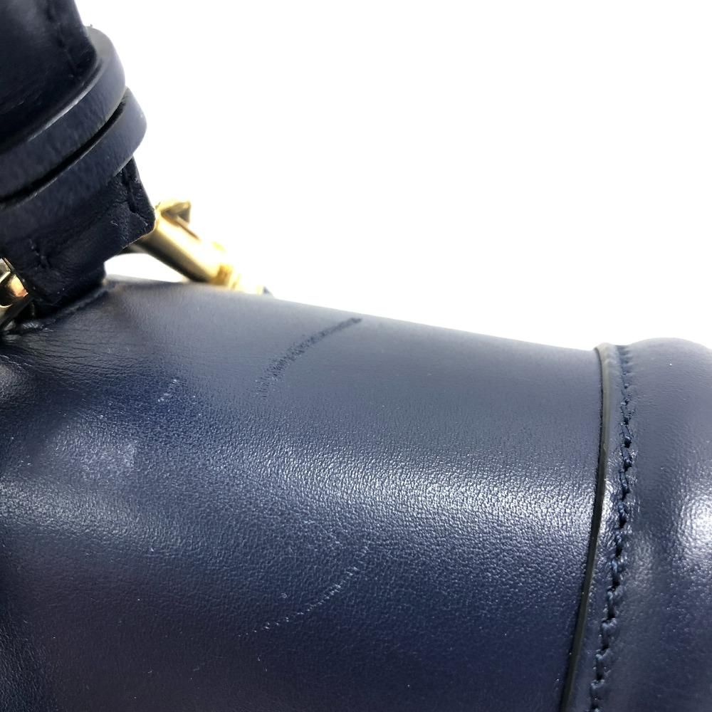 Celine 2-Way Leather Shoulder Bag Navy — view 6