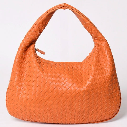 Bottega Veneta Hobo Intrecciato Leather Orange
