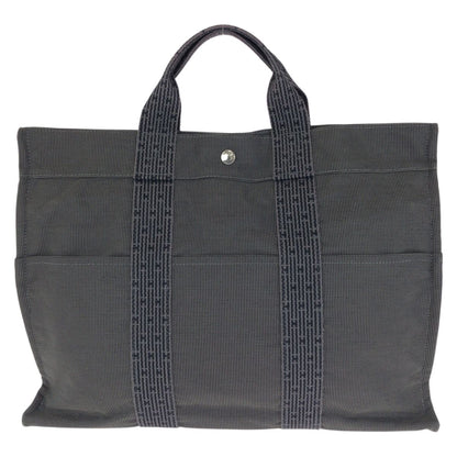 Hermes Her Line Gray Silver Polyamide Polyester Tote