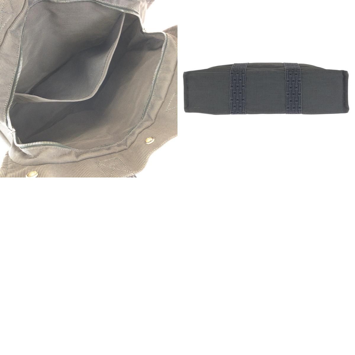Hermes Her Line Gray Silver Polyamide Polyester Tote — view 9