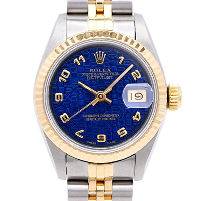 Rolex Datejust Computer Automatic Winding Watch YG SS Blue Dial