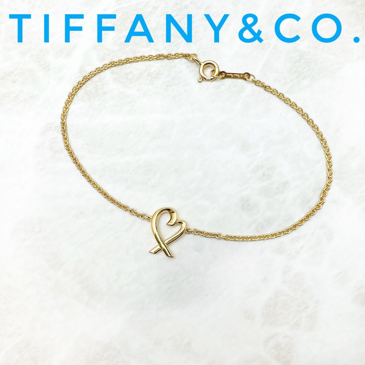 Tiffany & Co Coloving Heart Bracelet Yellow Gold 17 cm
