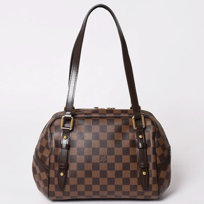 Louis Vuitton Damier Rivington PM Ebene Handbag Brown Gold — view 2