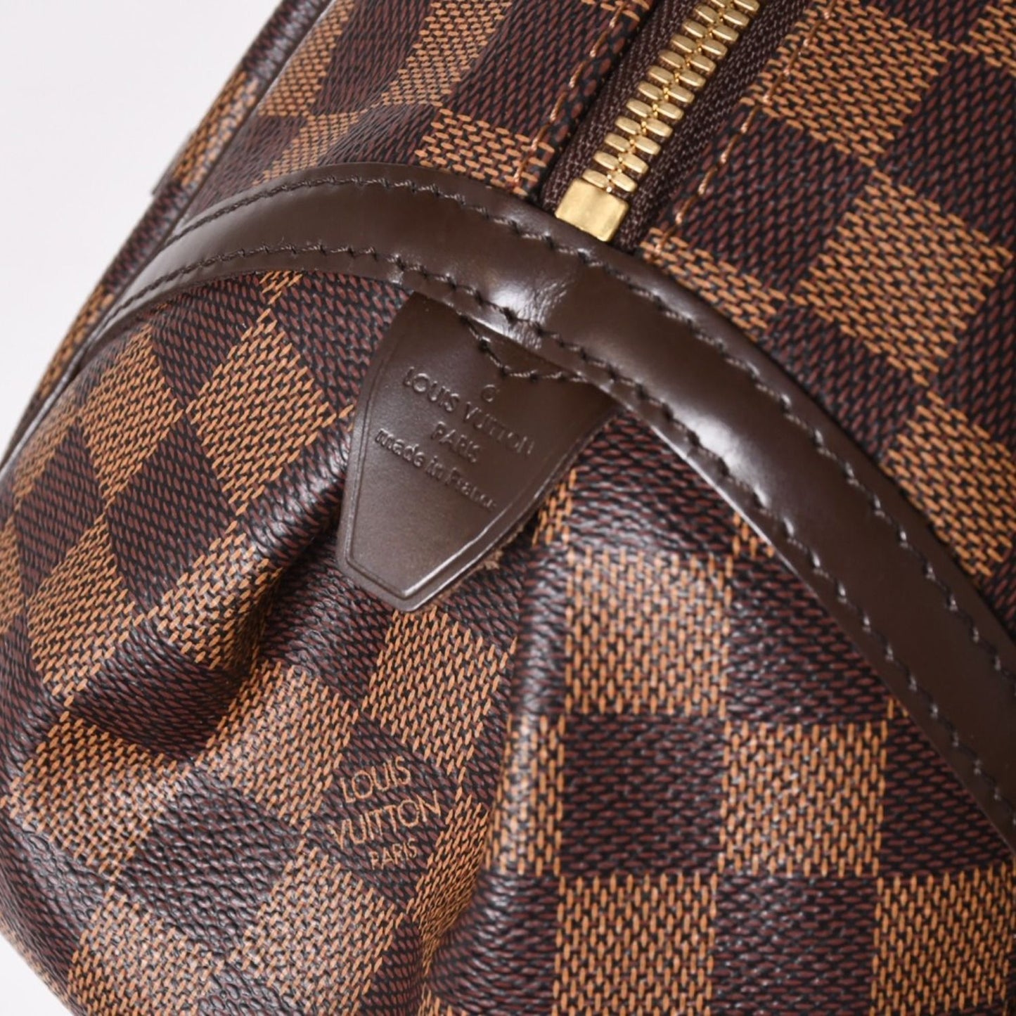 Louis Vuitton Damier Rivington PM Ebene Handbag Brown Gold — view 6