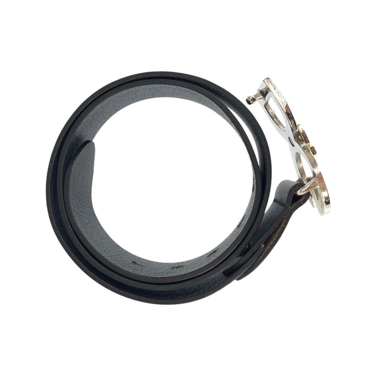 Dolce & Gabbana 90 cm Black Silver Leather Belt — view 9