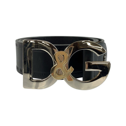 Dolce & Gabbana 90 cm Black Silver Leather Belt
