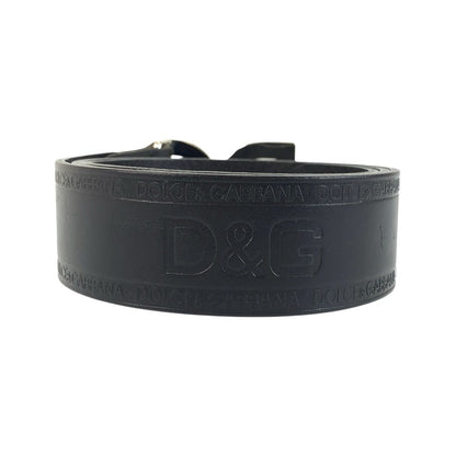 Dolce & Gabbana 90 cm Black Silver Leather Belt — view 2