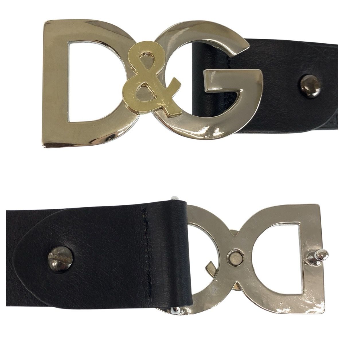 Dolce & Gabbana 90 cm Black Silver Leather Belt — view 6