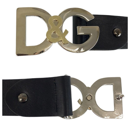 Dolce & Gabbana 90 cm Black Silver Leather Belt — view 6