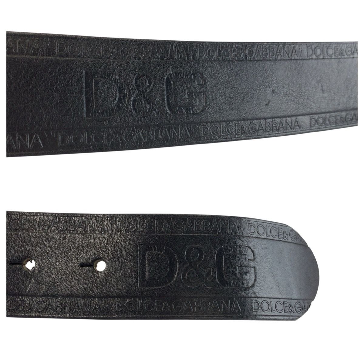 Dolce & Gabbana 90 cm Black Silver Leather Belt — view 5