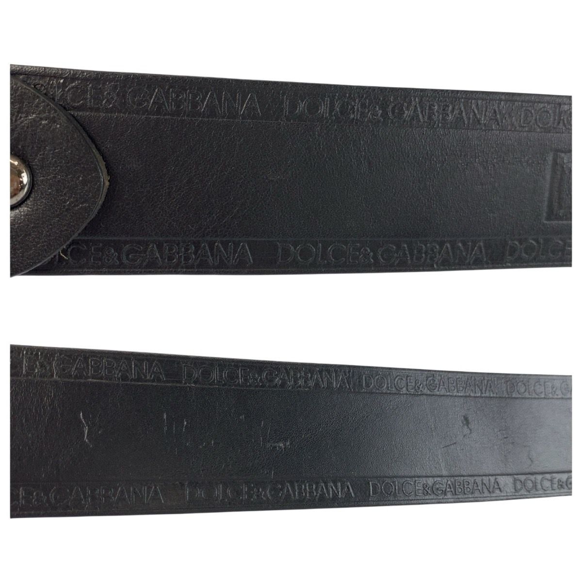 Dolce & Gabbana 90 cm Black Silver Leather Belt — view 4