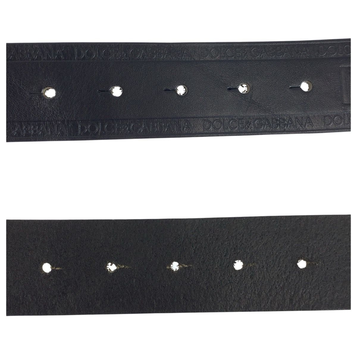 Dolce & Gabbana 90 cm Black Silver Leather Belt — view 7