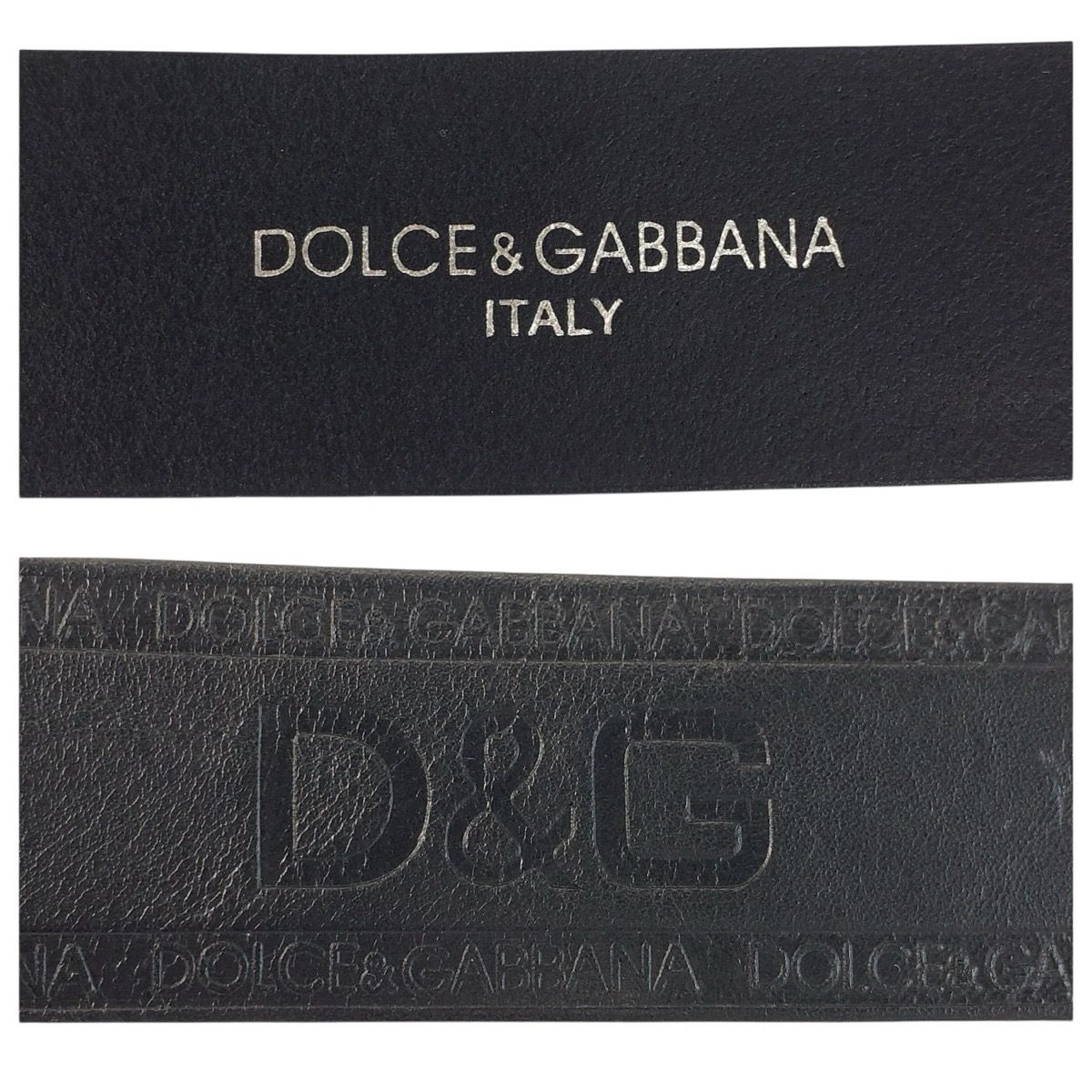 Dolce & Gabbana 90 cm Black Silver Leather Belt — view 3