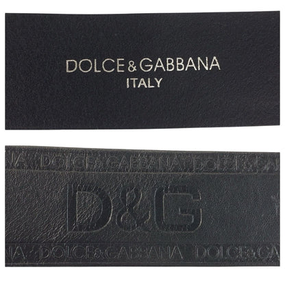 Dolce & Gabbana 90 cm Black Silver Leather Belt — view 3